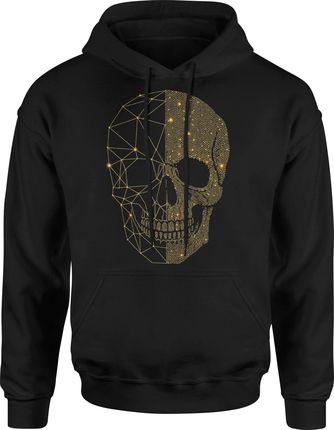 Złoty Nadruk Glamour Męska bluza z kapturem (XL, Czerwony) - zdjęcie 2