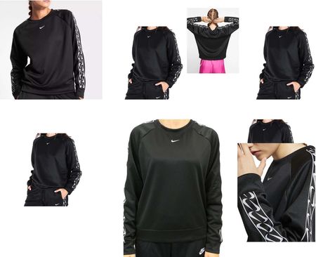 Nike Bluza Nsw Crew Logo Tape Bv3443-010 M Unisex - zdjęcie 2