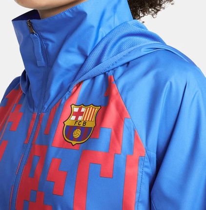 Nike Kurtka Damska - Fc Barcelona Wiatrówka Z Podszewką Niebieska Rozmiar L Loose Fit Dn3845-403 - zdjęcie 2