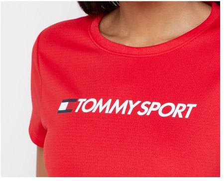 Tommy Hilfiger Koszulka Z Logo Sport Czerwona R.S - zdjęcie 3