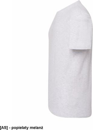 T-shirt JHK TSRA 150 - męski z krótkim rękawem wzmocniony lycrą ściągacz, 100% bawełna, 155-160g - srebrny 2XL - zdjęcie 2