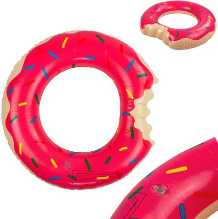 Koło Do Pływania Duże Dmuchane Materac Donut Xl Różowy - zdjęcie 5