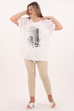 Bluzka Bawełniana Tshirt Oversize Na Lato Do Pracy Luźna Duże Rozmiary - zdjęcie 3