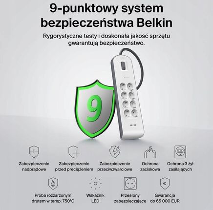 Belkin 900J, 8 gniazd 2m (BSV804VF2MV2) - zdjęcie 4