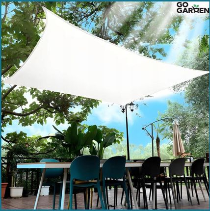 Gogarden Żagiel Do Ogrodu Przeciwsłoneczny Biały Zacieniacz Materiał Uv Daszek 2X4M - zdjęcie 5