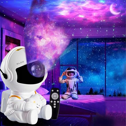 Blow Projektor Gwiazd Astronauta Lampka Nocna Dla Dzieci Rzutnik Laserowy Pilot - zdjęcie 4
