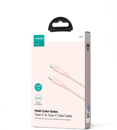 Joyroom Multi Color Series S A34 Usb C Pd 60W 1M Różowy - zdjęcie 2