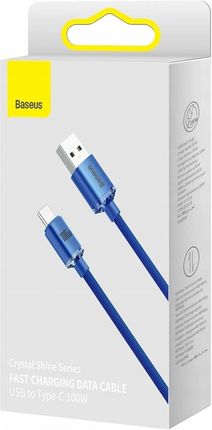 Baseus Crystal Shine Series Usb Typ C 100W 2M Niebieski - zdjęcie 3