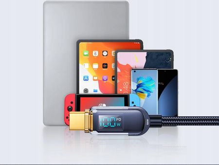 Joyroom A4 Usb C 100W 1 2M Z Wyświetlaczem Niebieski - zdjęcie 3