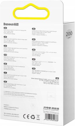 Baseus Cajy000705 Usb C Pd Qc 100W 5A 2M Fioletowy - zdjęcie 2