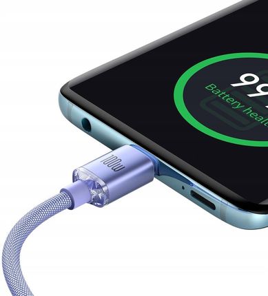 Baseus Cajy000705 Usb C Pd Qc 100W 5A 2M Fioletowy - zdjęcie 5