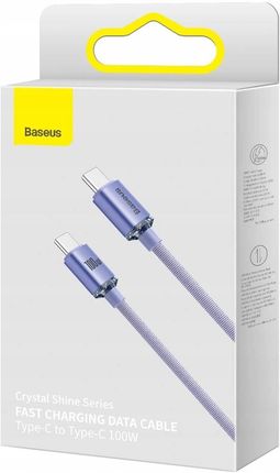 Baseus Cajy000705 Usb C Pd Qc 100W 5A 2M Fioletowy - zdjęcie 3