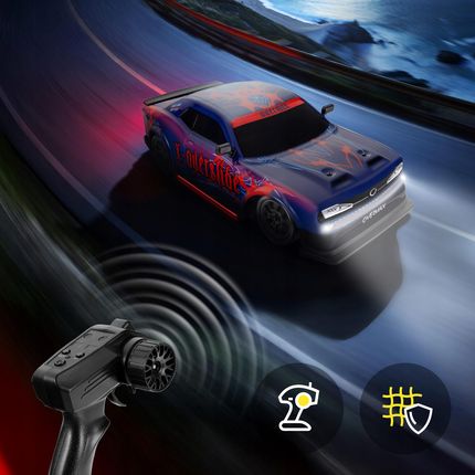 Overmax Samochód Do Driftu Zdalnie Sterowany 4X4 Led 20Km H 40Min Koła Zapasowe Tor - zdjęcie 6