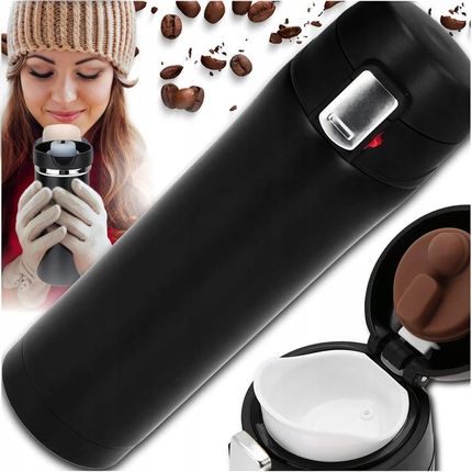 Memflow Kubek Termiczny Duży Termos Z Ustnikiem 440Ml Czarny - zdjęcie 4