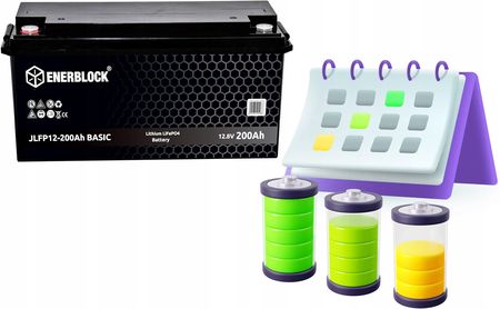 Enerblock 3Xakumulator Litowy 12V 200Ah Lifepo4 Bms Do Fotowoltaiki Łodzi Ups Kampera JLFP12200BASIC - zdjęcie 2