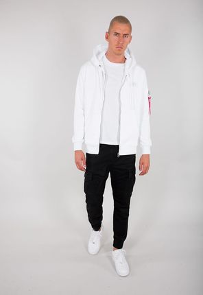 Alpha Industries Bluza rozpinana Back Print Zip Hoody 128342 biała - zdjęcie 2