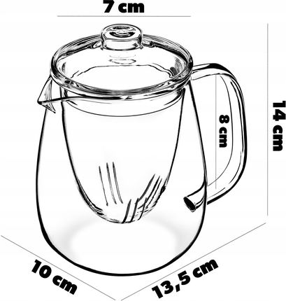Kadax Dzbanek Szklany Do Herbaty 600ml Zaparzacz Ziół Wkład Z Zaparzaczem (K8979) - zdjęcie 4