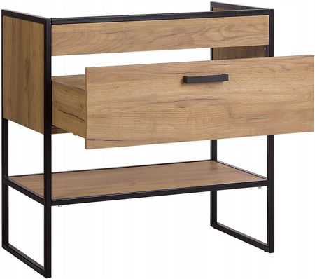 Dmk Szafka Pod Umywalkę 80Cm Dąb Craft Na Czarnym Metalowym Stelażu Loft (Brook821Fsc) - zdjęcie 2
