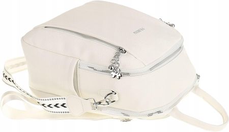 Torebka Damska Modny Plecak Teczka Miejska Shoper Ramię 0976 White - zdjęcie 2
