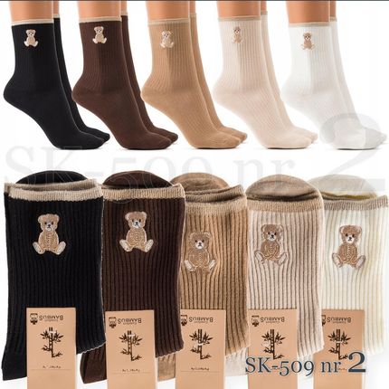 5x Skarpetki damskie Bambusowe Bezuciskowe skarpety falbanka Jakość - zdjęcie 2