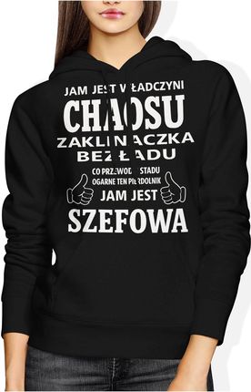 Szefowa Prezent Dla Szefowej Koleżanki Z Pracy Jam Jest Damska bluza z kapturem (S, Czerwony) - zdjęcie 2