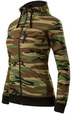 Bluza CAMO ZIPPER dla kobiet, z miękkiej mieszanki bawełny i poliestru - zdjęcie 3