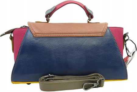 Torebka damska skórzana retro do ręki regulowany pasek elegancka eko OLIVKA - zdjęcie 4
