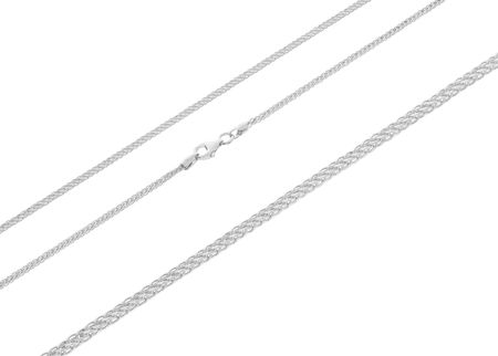 Srebrny łańcuszek rodowany pusty lisi ogon Próby 925 45 cm - zdjęcie 2