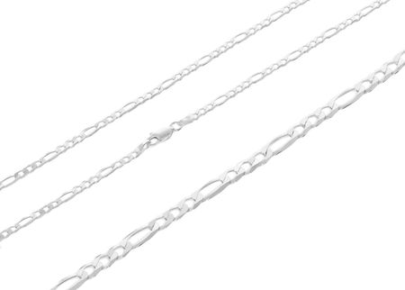 Srebrny łańcuszek nierodowany figaro Próby 925 55 cm - zdjęcie 3