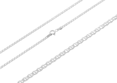 Srebrny łańcuszek rodowany pełny Próby 925 55 cm - zdjęcie 2