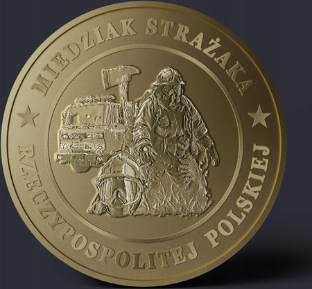Miedziak Strażaka Św Florian Patynowany Rewers Kolor - zdjęcie 4