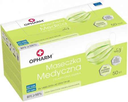 Opharm Maseczka Chirurgiczna Kolor Limonkowy Na Gumkę Typ IIr 1200szt. - zdjęcie 2