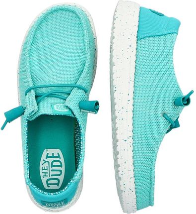 Lekkie półbuty damskie - HEY DUDE WENDY STRETCH SOX 41878 TURKUSOWE - zdjęcie 3