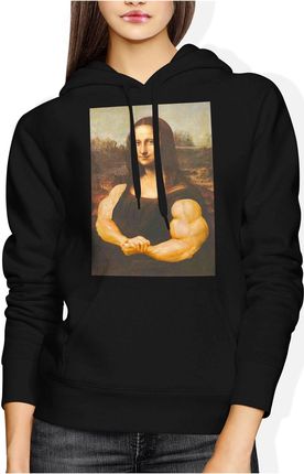 Mona Lisa biceps lifta Damska bluza z kapturem (M, Czerwony) - zdjęcie 2