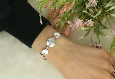 Diament Srebrna bransoletka z gładkich elementów z akcentem z cyrkonii DIA-BRA-10741-925 - zdjęcie 3