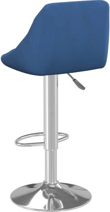 Zakito Stołek Barowy Z Aksamitu Niebieski Stal Chromowana Regulacja Wysokości Obrotny 360° 46x44x82-103cm (Z335298) - zdjęcie 4
