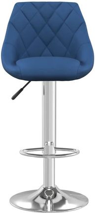 Zakito Stołek Barowy Z Aksamitu Niebieski Stal Chromowana Regulacja Wysokości Obrotny 360° 46x44x82-103cm (Z335298) - zdjęcie 3