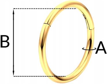 Kolczyk Piercing Clicker złoty Stal ch. 316 L. Kółko Helix Lobe 1.2/6 - zdjęcie 4