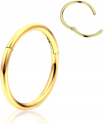 Kolczyk Piercing Clicker złoty Stal ch. 316 L. Kółko Helix Lobe 1.2/6 - zdjęcie 2