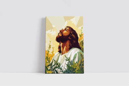 Nowoczesny Portret Kobiety W Intensywnych Kolorach Obraz na płótnie Jezus Chrystus dla dzieci młodzieży modny 40x60 prezent - zdjęcie 4