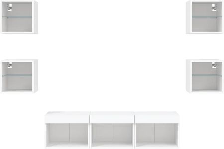 Zakito Home Meble Rtv Led Rgb Białe 7Szt. 30X30X30 40X30X30Cm (ZH3216583) - zdjęcie 2
