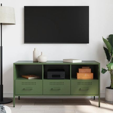 Zakito Home Szafka Tv Industrialna 100,5X39X50,5 Oliwkowa (ZH843040) - zdjęcie 3