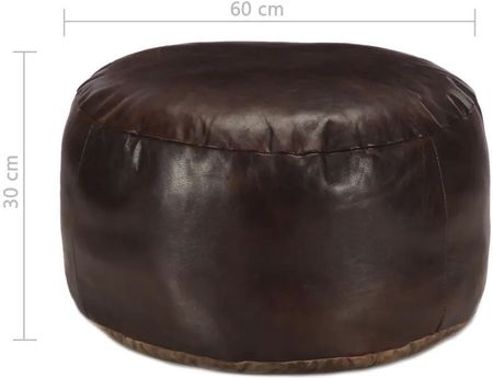 Zakito Vintage Puf z Kożuchem Kozim 60x30cm Ciemny Brąz (Z248139) - zdjęcie 2