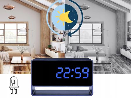 Ruffberg Kamera Szpiegowska Wi-Fi W Zegarku Cyfrowym Podgląd Zdalny Nagrywanie Nocne - zdjęcie 4