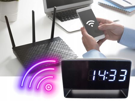 Ruffberg Kamera Szpiegowska Wi-Fi W Zegarku Cyfrowym Podgląd Zdalny Nagrywanie Nocne - zdjęcie 5