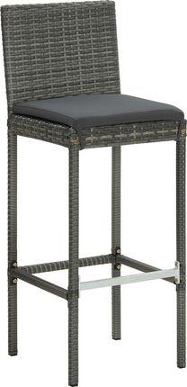 Dkd Home Decor Stołek Barowy Z Poduszką 6szt. Szary Polirattan (459362579) - zdjęcie 2