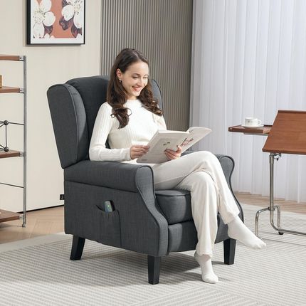 Homcom Fotel Rozkładany Telewizyjny Z Funkcją Rozkładania Elektrycznie Regulowany Masujący Podgrzewania Podnóżek Boczna Kieszeń (700028V91Cg) - zdjęcie 2