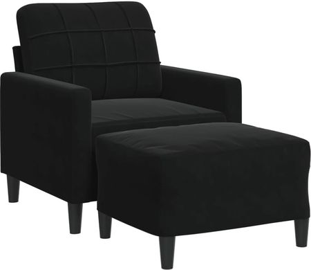 Dkd Home Decor Fotel Z Taboretem Czarny Aksamit 60Cm (4593278262) - zdjęcie 2
