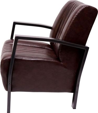 Mendler Fotel Hwc H10 Wypoczynkowy Tapicerowany Rozkładany Metalowy Wzór Przemysłowy Vintage Brązowy (72477) - zdjęcie 2