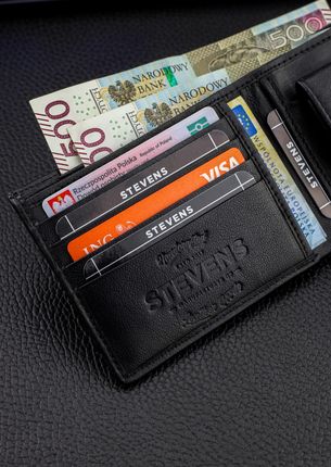 Zestaw Prezentowy STEVENS Portfel Skorzany RFID Torba Karta Survivalowa Etui - zdjęcie 2